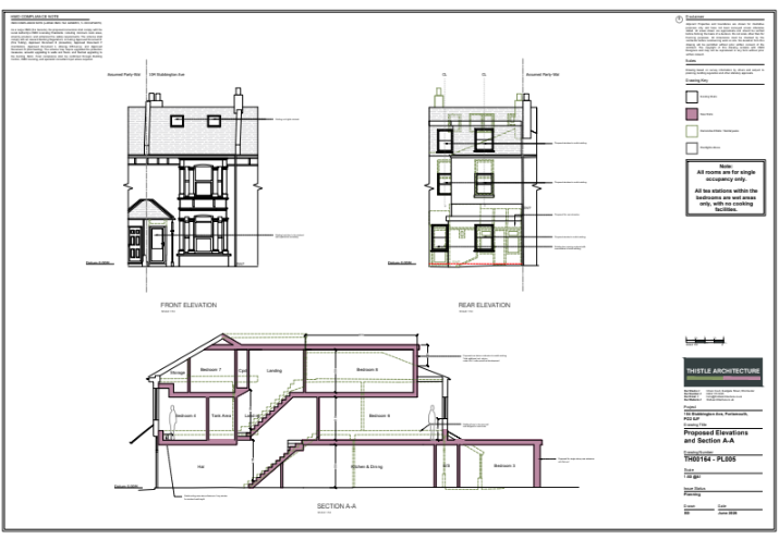 Stubbington Avenue — proposed elevations and section