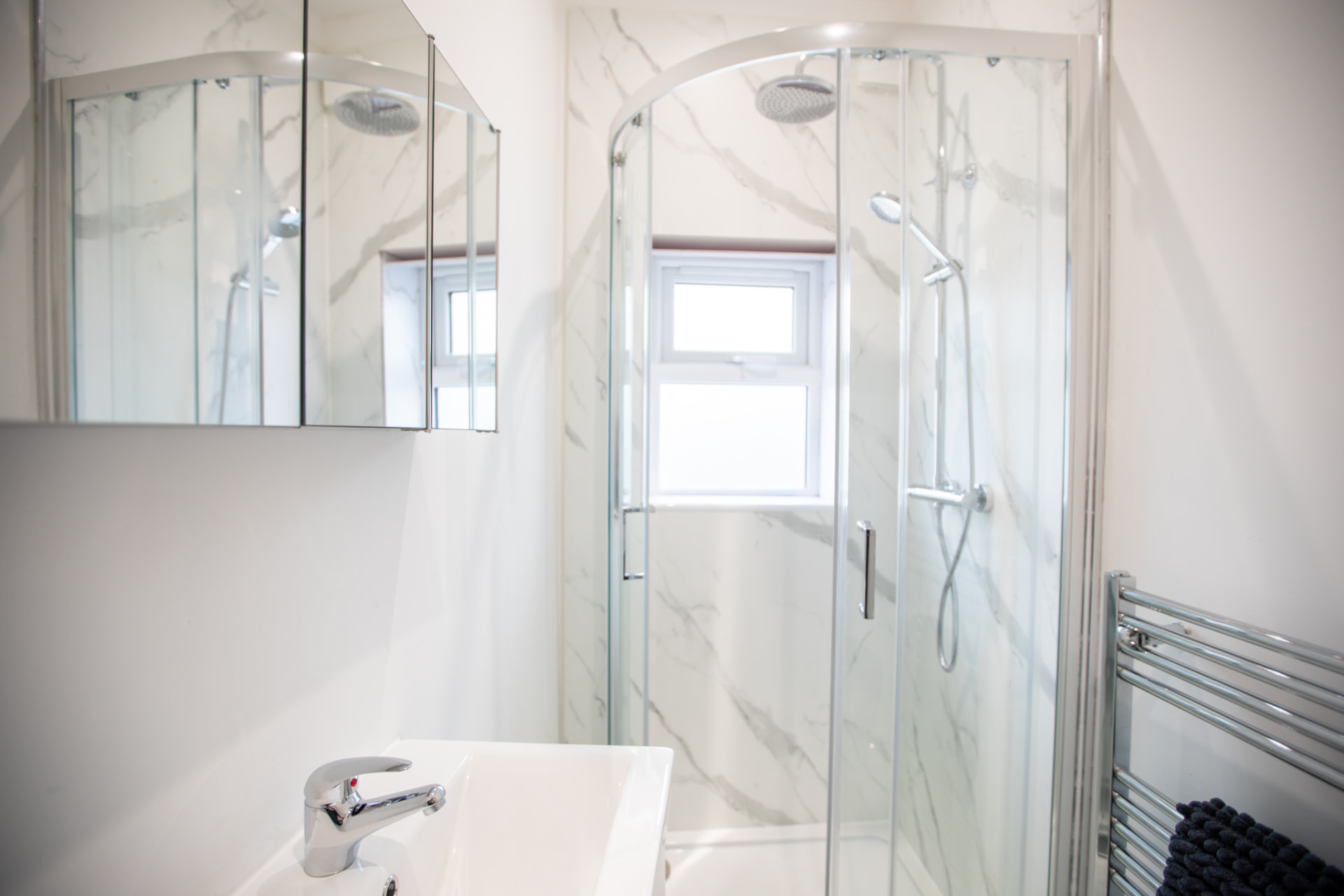 Fairham after — marble shower room
