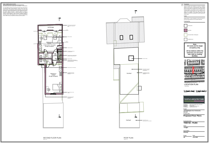 Stubbington Avenue — proposed second floor and roof plans